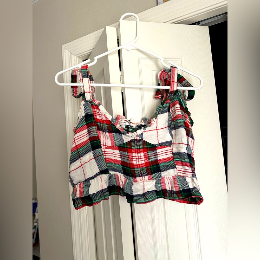 Plaid Cropped Tank Top